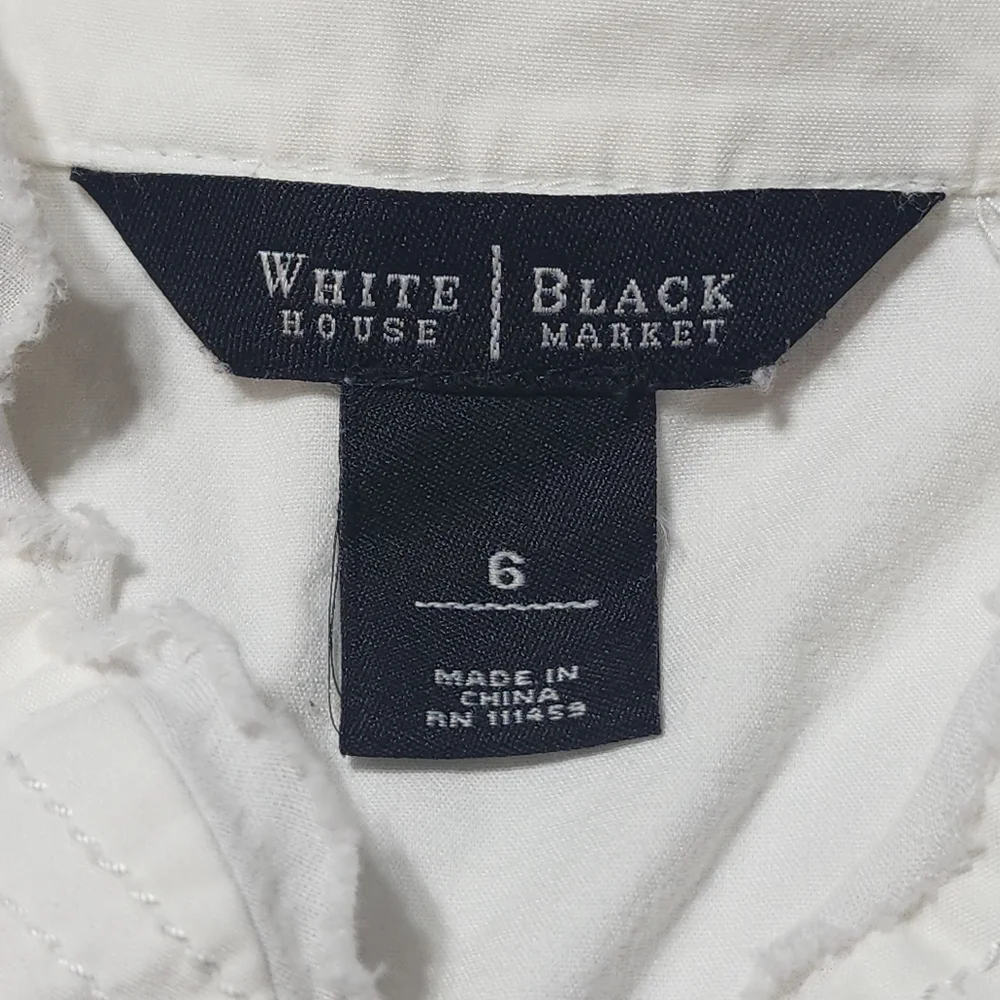 White House Black Market White Button Down Size 6 Jacket